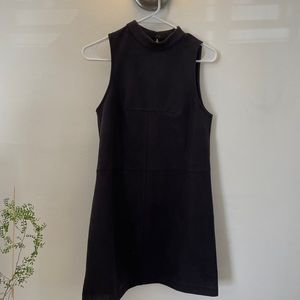 Black suede dress